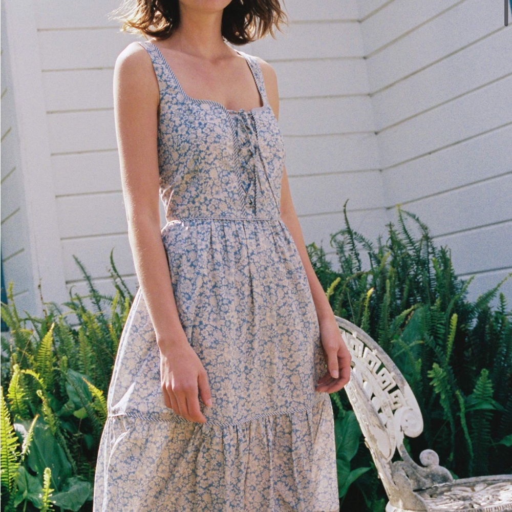 Christy Dawn Light Blue Floral Maxi Dress